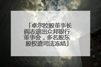 卓尔控股董事长阎志退出众邦银行董事会，多名股东股权遭司法冻结