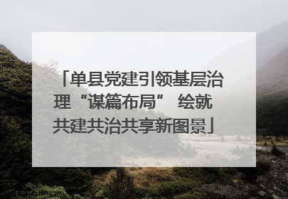 单县党建引领基层治理“谋篇布局” 绘就共建共治共享新图景