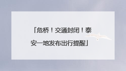 危桥！交通封闭！泰安一地发布出行提醒