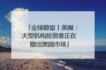 全球瞭望丨英媒：大型机构投资者正在撤出美国市场
