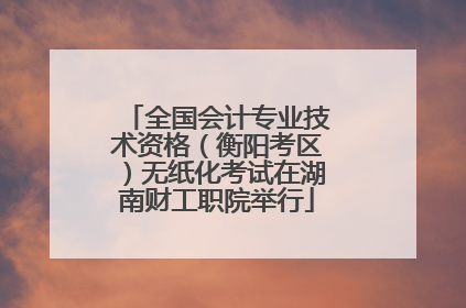 全国会计专业技术资格（衡阳考区）无纸化考试在湖南财工职院举行