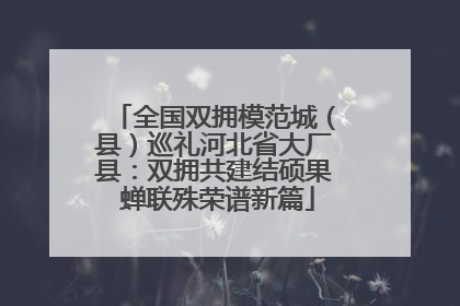 全国双拥模范城（县）巡礼河北省大厂县：双拥共建结硕果 蝉联殊荣谱新篇