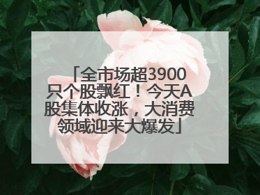 全市场超3900只个股飘红！今天A股集体收涨，大消费领域迎来大爆发