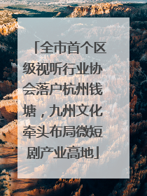 全市首个区级视听行业协会落户杭州钱塘，九州文化牵头布局微短剧产业高地