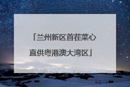 兰州新区首茬菜心直供粤港澳大湾区
