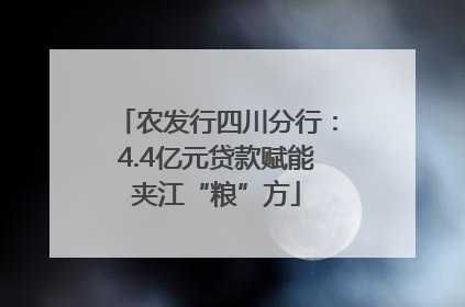 农发行四川分行：4.4亿元贷款赋能夹江“粮”方
