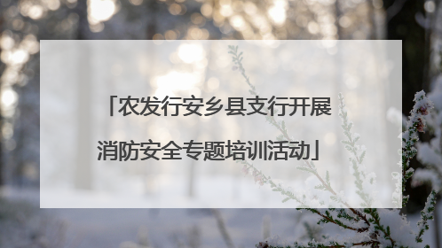 农发行安乡县支行开展消防安全专题培训活动
