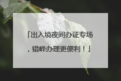出入境夜间办证专场，错峰办理更便利！