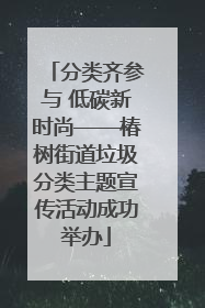 分类齐参与 低碳新时尚——椿树街道垃圾分类主题宣传活动成功举办