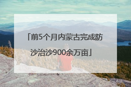 前5个月内蒙古完成防沙治沙900余万亩