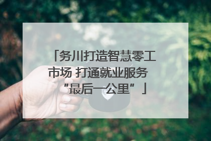 务川打造智慧零工市场 打通就业服务“最后一公里”