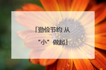 勤俭节约 从“小”做起