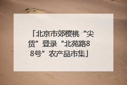 北京市郊樱桃“尖货”登录“北苑路88号”农产品市集