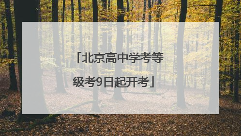 北京高中学考等级考9日起开考