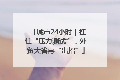 城市24小时｜扛住“压力测试”，外贸大省再“出招”