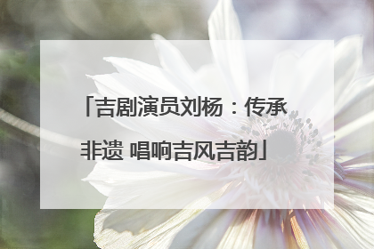 吉剧演员刘杨：传承非遗 唱响吉风吉韵