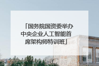 国务院国资委举办中央企业人工智能首席架构师特训班