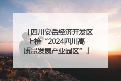 四川安岳经济开发区上榜“2024四川高质量发展产业园区”