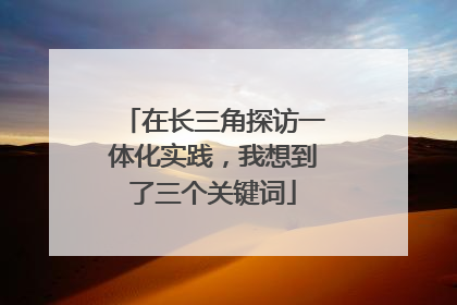 在长三角探访一体化实践，我想到了三个关键词
