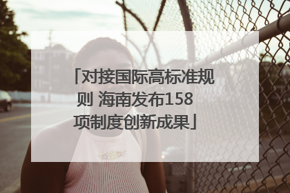 对接国际高标准规则 海南发布158项制度创新成果
