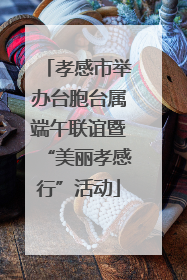 孝感市举办台胞台属端午联谊暨“美丽孝感行”活动