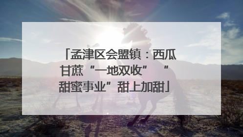 孟津区会盟镇：西瓜甘蔗“一地双收” “甜蜜事业”甜上加甜