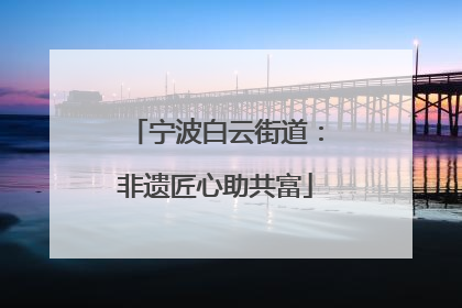 宁波白云街道：非遗匠心助共富