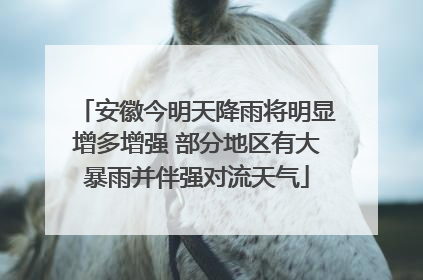 安徽今明天降雨将明显增多增强 部分地区有大暴雨并伴强对流天气