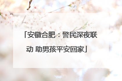 安徽合肥：警民深夜联动 助男孩平安回家