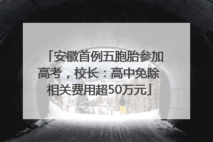安徽首例五胞胎参加高考，校长：高中免除相关费用超50万元