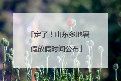 定了！山东多地暑假放假时间公布