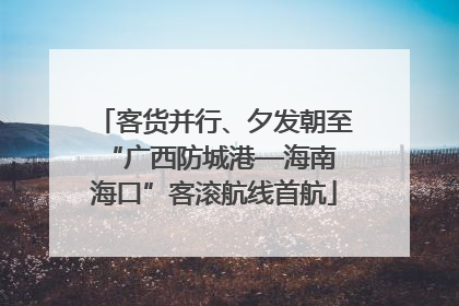 客货并行、夕发朝至 “广西防城港—海南海口”客滚航线首航