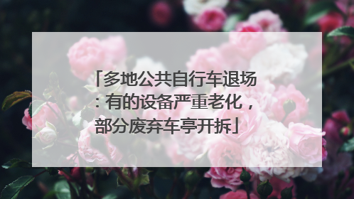 多地公共自行车退场：有的设备严重老化，部分废弃车亭开拆