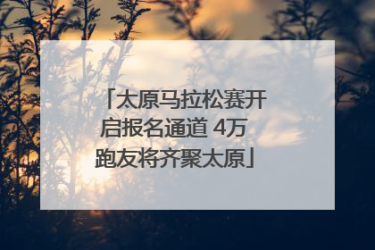 太原马拉松赛开启报名通道 4万跑友将齐聚太原