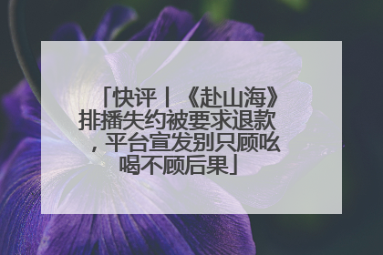 快评丨《赴山海》排播失约被要求退款，平台宣发别只顾吆喝不顾后果