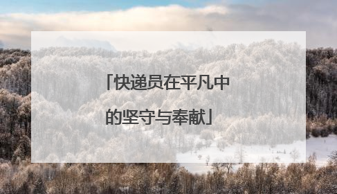 快递员在平凡中的坚守与奉献