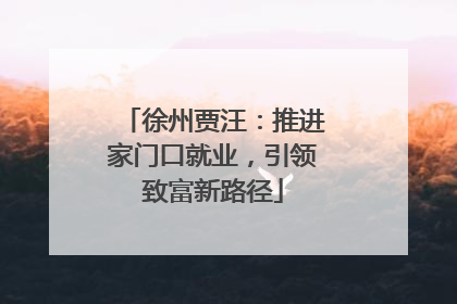徐州贾汪：推进家门口就业，引领致富新路径