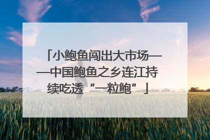 小鲍鱼闯出大市场——中国鲍鱼之乡连江持续吃透“一粒鲍”