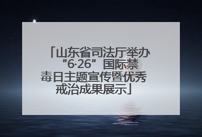山东省司法厅举办“6·26”国际禁毒日主题宣传暨优秀戒治成果展示