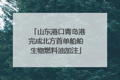 山东港口青岛港完成北方首单船舶生物燃料油加注