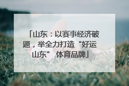山东：以赛事经济破题，举全力打造“好运山东” 体育品牌