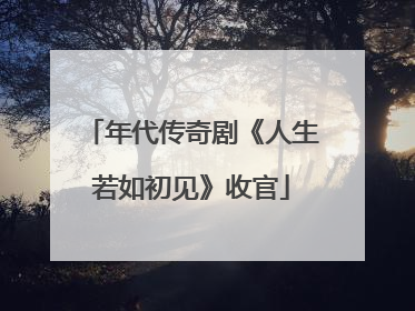 年代传奇剧《人生若如初见》收官