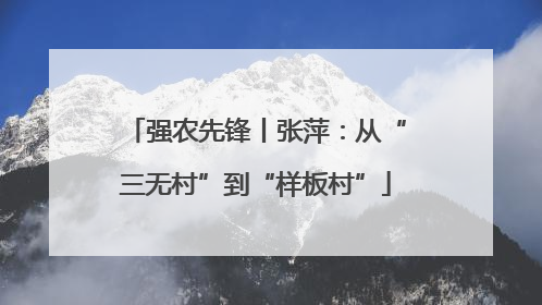 强农先锋丨张萍：从“三无村”到“样板村”