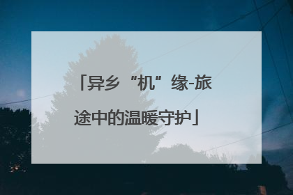 异乡“机”缘-旅途中的温暖守护