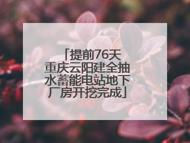 提前76天 重庆云阳建全抽水蓄能电站地下厂房开挖完成