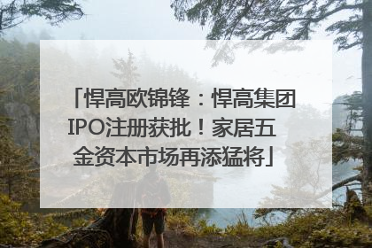 悍高欧锦锋：悍高集团IPO注册获批！家居五金资本市场再添猛将