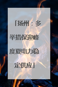 扬州：多举措保迎峰度夏电力稳定供应