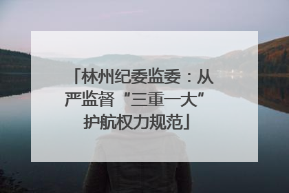 林州纪委监委：从严监督“三重一大” 护航权力规范