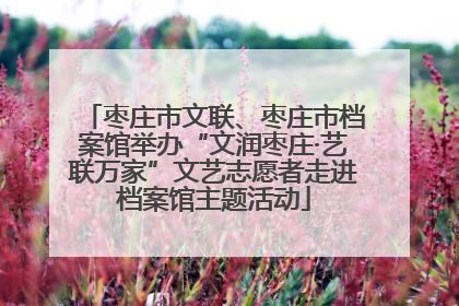 枣庄市文联、枣庄市档案馆举办“文润枣庄·艺联万家”文艺志愿者走进档案馆主题活动