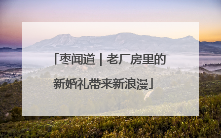 枣闻道｜老厂房里的新婚礼带来新浪漫